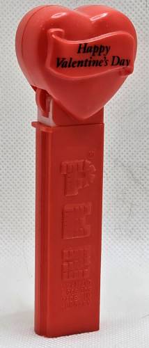PEZ - Valentine - Happy Valentine's Day - Italic Black on Red