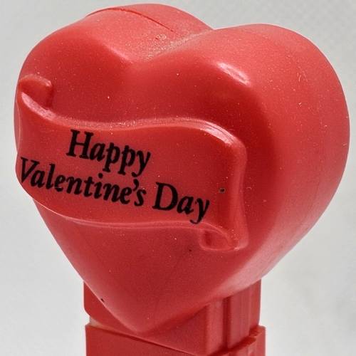 PEZ - Valentine - Happy Valentine's Day - Italic Black on Red