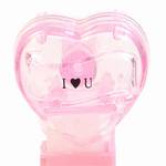 PEZ - I ♥ U  Nonitalic Black on Crystal Pink on White hearts on pink