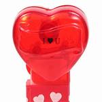 PEZ - I ♥ U  Nonitalic Black on Crystal Red on White hearts on red