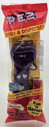 PEZ - Valentine - I ♥ U - Italic White on Dark Purple