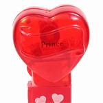 PEZ - Prince  Nonitalic Black on Crystal Red on White hearts on red