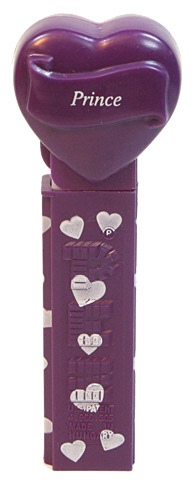 PEZ - Hearts - Valentine - Prince - Italic White on Dark Purple