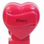 PEZ - Prince  Italic Black on Maroon on White hearts on maroon