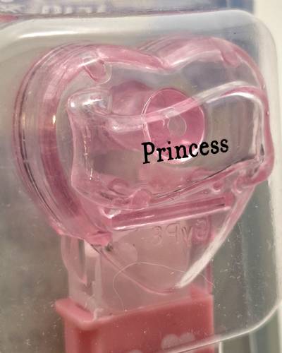 PEZ - Valentine - Princess - Nonitalic Black on Crystal Pink