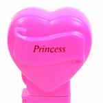 PEZ - Princess  Italic Black on Hot Pink on White hearts on hot pink