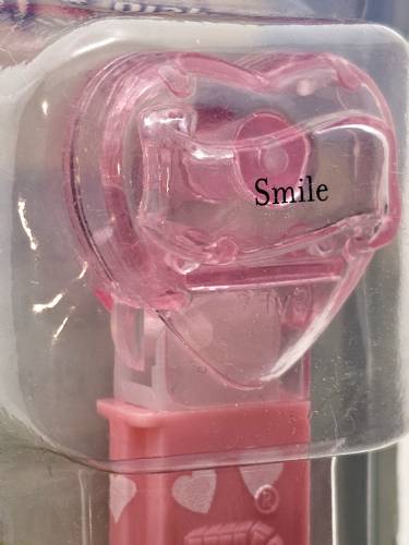 PEZ - Hearts - Valentine - Smile - Nonitalic Black on Crystal Pink
