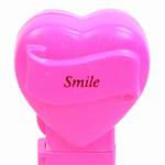 PEZ - Smile  Italic Black on Hot Pink on White hearts on hot pink