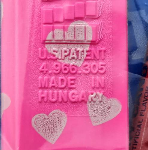 PEZ - Hearts - Valentine - Smile - Italic Black on Hot Pink