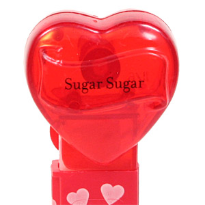 PEZ - Valentine - Sugar Sugar - Nonitalic Black on Crystal Red