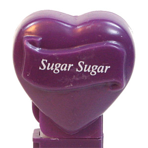 PEZ - Valentine - Sugar Sugar - Italic White on Dark Purple