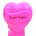 PEZ - Sugar Sugar  Italic Black on Hot Pink on White hearts on hot pink