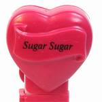 PEZ - Sugar Sugar  Italic Black on Maroon on White hearts on maroon