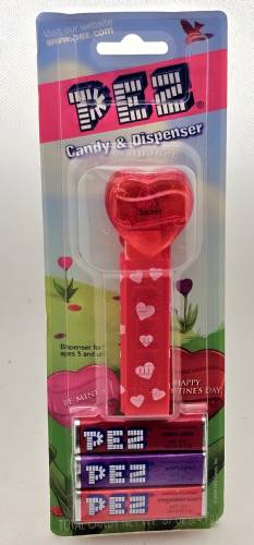 PEZ - Hearts - Valentine - Sweet - Nonitalic Black on Crystal Red