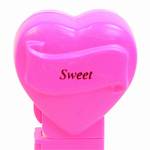 PEZ - Sweet  Italic Black on Hot Pink on White hearts on hot pink