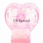 PEZ - UR Special  Nonitalic Black on Crystal Pink on White hearts on pink