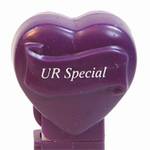 PEZ - UR Special  Italic White on Dark Purple on White hearts on dark purple