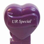 PEZ - UR Special  Italic White on Dark Purple on White hearts on dark purple