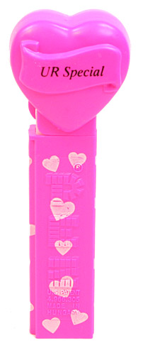 PEZ - Hearts - Valentine - UR Special - Italic Black on Hot Pink