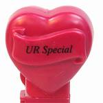 PEZ - UR Special  Italic Black on Maroon on White hearts on maroon