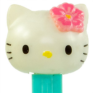 PEZ - Hello Kitty - Hawaiian Hello Kitty - White Head Pink Hibiscus