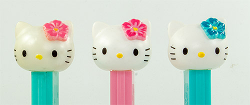 PEZ - Hello Kitty - Hawaiian Hello Kitty - White Head Pink Hibiscus