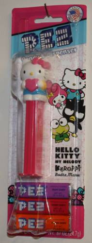 PEZ - Fullbody - Hello Kitty with Heart - White Kitty with pink bow and heart