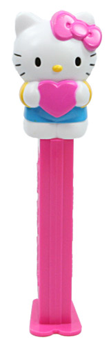 PEZ - Fullbody - Hello Kitty with Heart - White Kitty with pink bow and heart