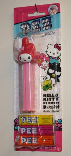 PEZ - Hello Kitty - My Melody - Pink and White Head, big mouth - A