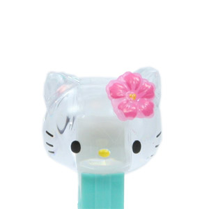 PEZ - Crystal Collection - Hawaiian Clear Crystal Head Pink Hibiscus