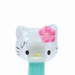 PEZ - Hawaiian Hello Kitty  Clear Crystal Head Pink Hibiscus