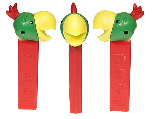 PEZ - Kooky Zoo - Cockatoo - Green Head, Yellow Beak