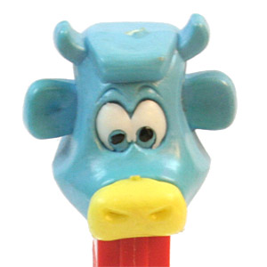 PEZ - Kooky Zoo - Cow - Light Blue Head, Yellow Nose - A