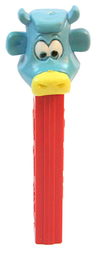 PEZ - Kooky Zoo - Cow - Light Blue Head, Yellow Nose - A