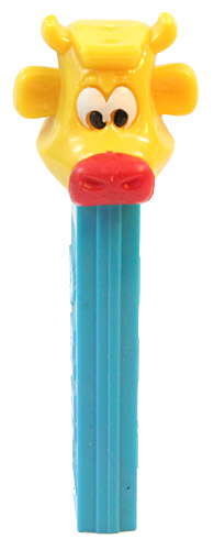 PEZ - Kooky Zoo - Cow - Yellow Head, Red Nose - A