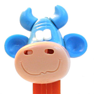 PEZ - Kooky Zoo - Cow - Blue/Blue/Peach/Blue - B