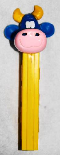 PEZ - Kooky Zoo - Cow - Dark Blue/Yellow/Pink/Blue - B