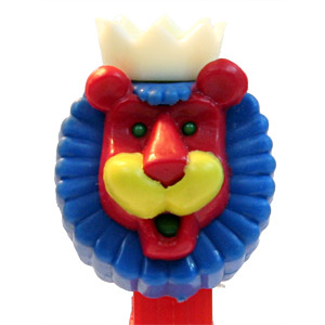 PEZ - Kooky Zoo - Roar the Lion - Blue/Red/Cream