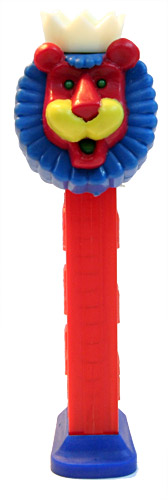 PEZ - Kooky Zoo - Roar the Lion - Blue/Red/Cream