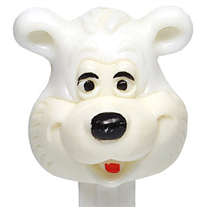 PEZ - PEZ Miscellaneous - Icee Bear - White Head, White Face, No Mark, Carved Eyes