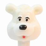 PEZ - Icee Bear White Head, White Face, No Mark, Smooth Eyes