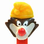 PEZ - Vucko Wolf with Cap  Brown Head, Yellow Cap