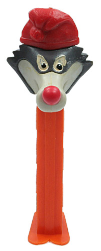 PEZ - Olympics - Vucko Wolf with Cap - Gray Head, Red Cap
