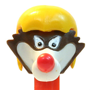 PEZ - Olympics - Vucko Wolf with Helmet - Brown Head, Yellow Helmet