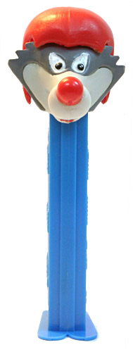 PEZ - Olympics - Vucko Wolf with Helmet - Gray Head, Red Helmet