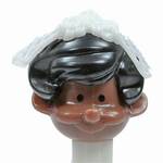 PEZ - Bride B Brown Head, Black Hair