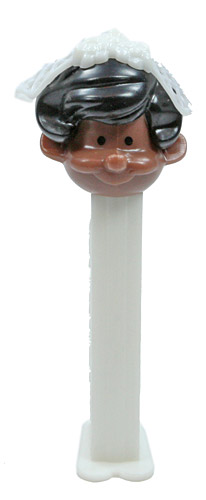 PEZ - Bride & Groom - Bride - Brown Head, Black Hair - B