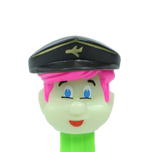 PEZ - PEZ Pals - Pilot Boy - Black Hat, Glowing ("S")