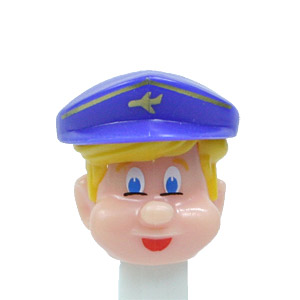 PEZ - PEZ Pals - Pilot Boy - Blue Hat, Non-Glowing