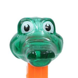 PEZ - Crystal Collection - Crocodile - Green Crystal Head